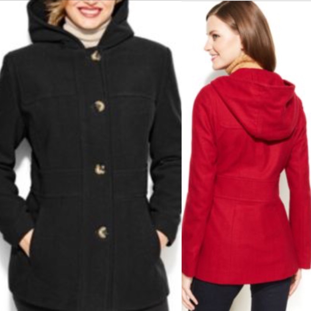 SOLD! 💚Macy’s Jason Kole Peacoat - Picture 2 of 7